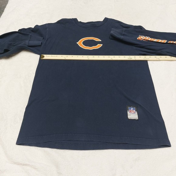 Reebok Men's Size Medium NFL Team Apparel Chicago Bears Navy Blue Long Sleeve - Picture 5 of 8
